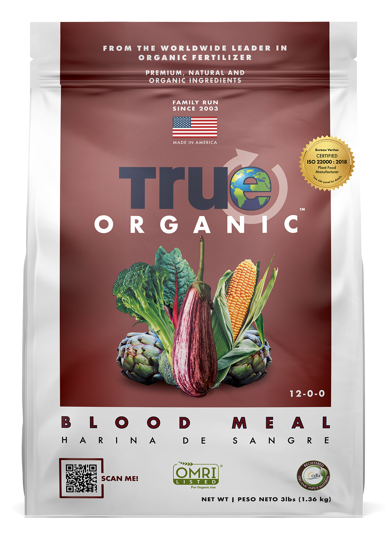 True Organic Premium Blood Meal Plant Food for Backyard Gardening